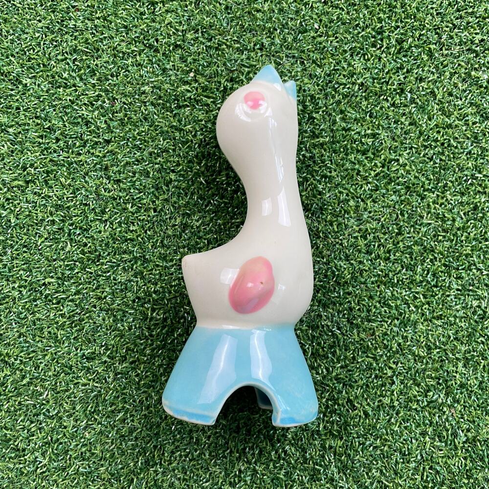 Vintage Shawnee Ceramic Pie Bird Vent Mid Century Blue